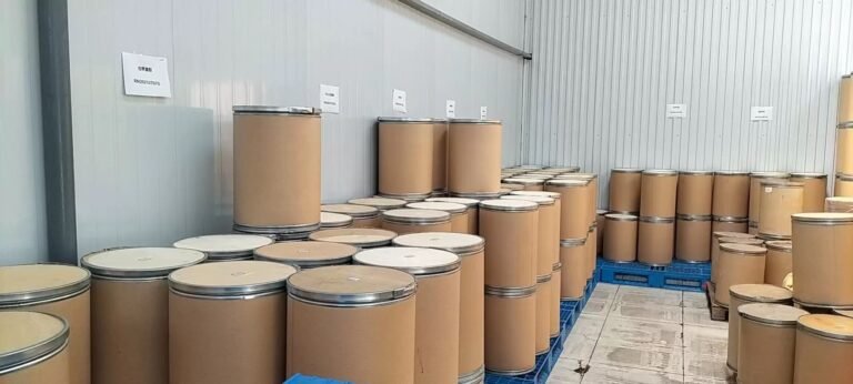 Bulk botanical ingredient drums prepared for shipment